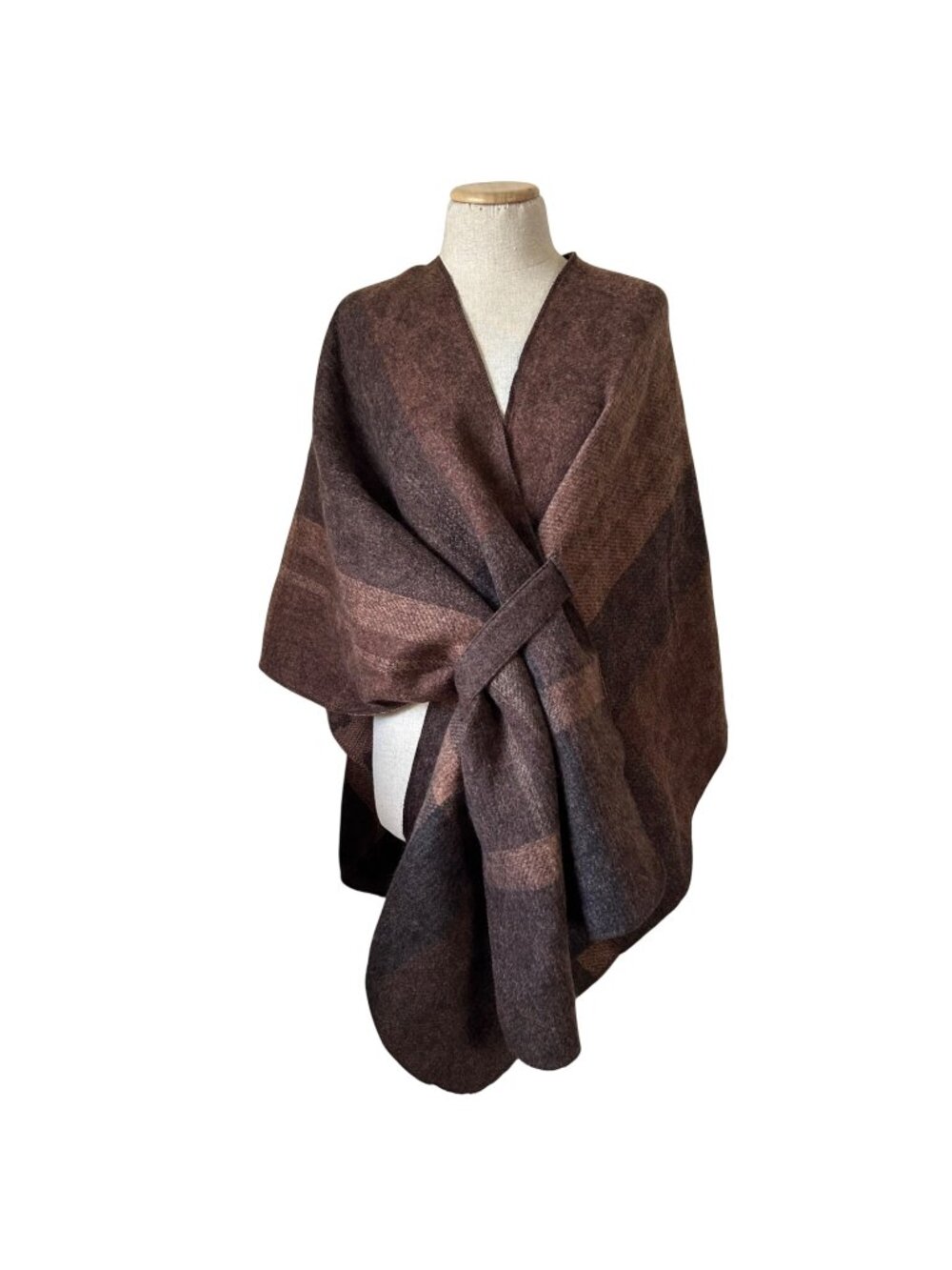 Woolrich Women's Sz One Size Reversible Poncho Shawl Wrap With Leopard